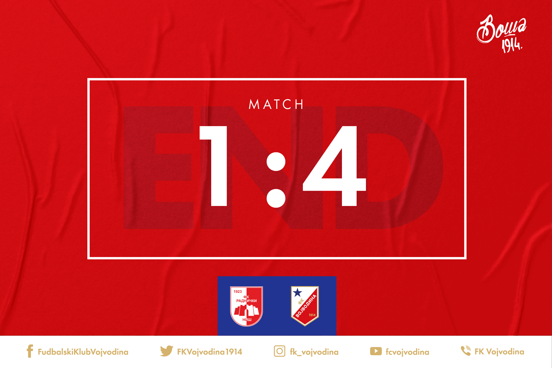 FK Vojvodina FK Radnicki Nis